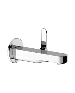 Keuco Ixmo single lever basin mixer 59516010301 projection 165 mm, chrome-plated, wall mounting, round rosette