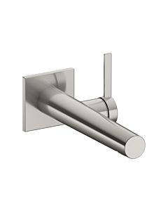 Keuco IXMO basin mixer 59516071102 projection 197 mm, stainless steel finish, wall mounting, square rosette