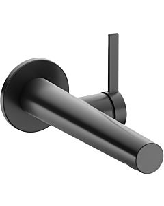 Keuco IXMO Waschtischarmatur 59516131101 Ausladung 219 mm, Schwarzchrom gebürstet, Wandmontage, runde Rosette