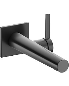 Keuco Ixmo Waschtisch-Einhebelmischer 59516132102 Ausladung 265mm, Schwarzchrom gebürstet, Wandmontage, eckige Rosette