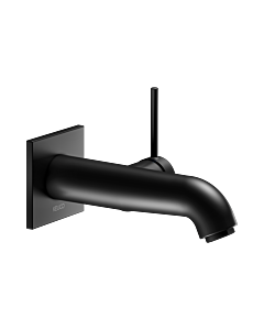 Keuco Ixmo single lever basin mixer 59516370202 projection 165 mm, black matt, wall mounting, square rosette
