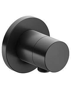 Keuco Ixmo Fertigmontageset 59541130101 Unterputz-Absperrventil, Schlauchanschluss, Griff Pure, rund, Schwarzchrom gebürstet