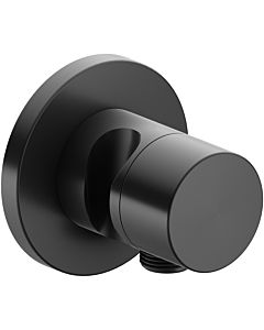 Keuco trim set 59541130201 brushed black chrome, hose connection / shower holder, Pure handle, round