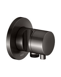 KEUCO IXMO final assembly set 59541351201 titanium black brushed, concealed shut-off valve, round, hose connection/shower holder