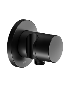 Keuco IXMO Pure trim set 59541370201 matt black, concealed shut-off valve, round, hose connection/shower holder