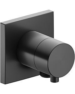 Keuco Ixmo 59549131102 Vanne d&#39;arrêt et de dérivation dissimulée à 3 voies, raccord de tuyau, poignée Comfort , carré, chrome noir brossé