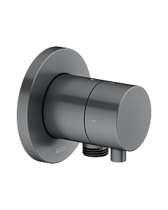 Keuco 59557131101 Concealed 2-way shut-off / diverter valve, hose connection, handle Comfort , round, brushed black chrome