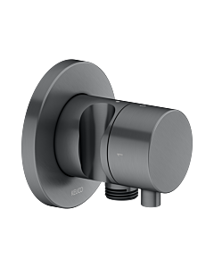 Keuco IXMO 2-way switch-off and switch-over 59557131201 Flush-mounted installation, hose connection and shower holder, round, brushed black chrome