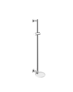 Keuco Brausestange 59585010921 verchromt/weiß, Wandstange 855mm, Rosetten eckig