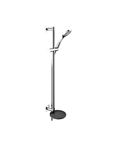 Keuco Ixmo shower set 59587010912 chrome / black-gray, with single-lever shower mixer, square rosette