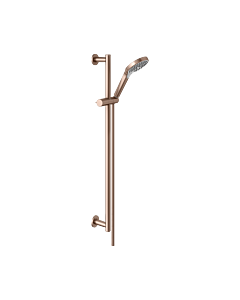 Set de douche KEUCO IXMO 59587290801 or rose brossé, rosaces rondes, 3 types de jets