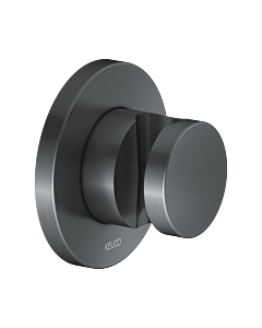 Keuco Ixmo wall shower holder 59591130001 with round rosette, can be used on the right or left, brushed black chrome