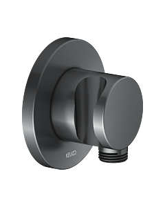 Keuco Raccord de tuyau Ixmo 59592130001 Chrome noir brossé, avec support de douche, rond