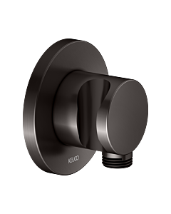 KEUCO IXMO Schlauchanschluss 59592350001 titanschwarz gebürstet, mit Brausehalter, Rosette rund