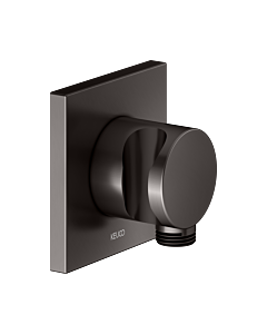 KEUCO IXMO Schlauchanschluss 59592350002 titanschwarz gebürstet, mit Brausehalter, Rosette eckig