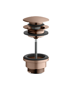 KEUCO Universal drain fitting 59902290000 for Waschtische with overflow opening, push-open, G 2000 2000 /4, brushed rose gold