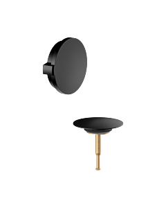 Plaque de recouvrement Keuco 59930370075 pour bonde et trop-plein, avec fonction de remplissage de baignoire, noir mat