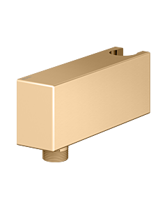 KEUCO Universal hose connection 59993250000 with Halter for cast hose, brushed brass