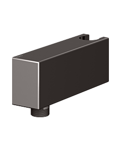 KEUCO Universal Schlauchanschluss 59993350000 mit Halter für Gussschlauch, titanschwarz gebürstet