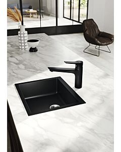 mitigeur de cuisine Kludi Mix 329043975 levier fermé, bec pivotant, noir mat
