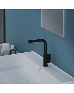 Kludi Pure &amp; style mitigeur lavabo 400243975 bec pivotant, noir mat