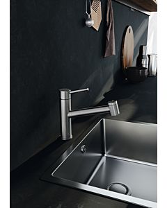 Kludi Steel robinet de cuisine 44851F860 Bec 110 °, en acier inoxydable brossé gigogne
