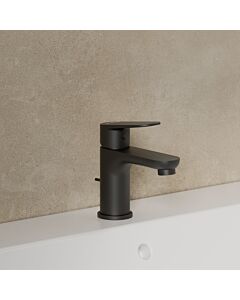 Kludi X1 75 mitigeur lavabo 322663975 avec garniture de vidage , noir mat