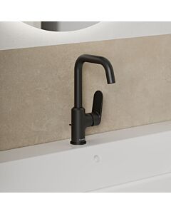 Kludi X1 washbasin mixer 320273975 side control, with waste set, matt black