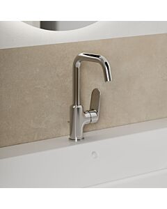 Kludi X1 mitigeur lavabo 320270575 commande latérale, bec pivotant, ECO, avec garniture de vidage , chromé