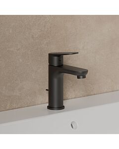 Kludi X1 100 washbasin mixer low pressure 322763975 with pop-up waste, matt black