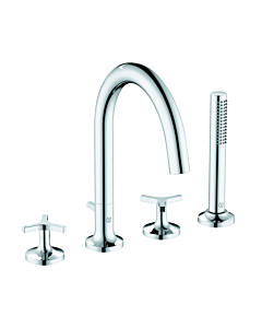 Kludi Nova Fonte 4-Loch-Wannenfüll- und Brausearmatur 204250539 Vierloch-Fliesenrandmontage, chrom