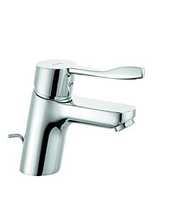 Kludi Pure&easy care Waschtischarmatur 372840565 chrom, DN 15, mit Metall-Ablaufgarnitur, mit Public-Armhebel 120mm