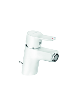 Kludi Pure&easy Bidetarmatur 375339165 weiß/chrom, DN 15, mit Metall-Ablaufgarnitur