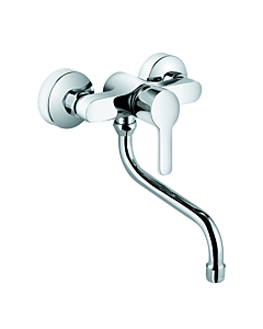 Kludi Logo Neo Spültisch Armatur 379240575 Wandarmatur, chrom, schwenkbarer Auslauf