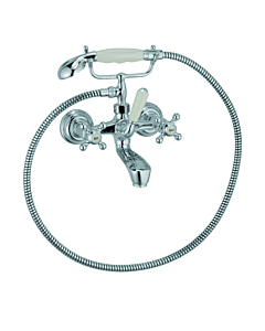 Kludi Adlon Wannen Zweigriff Armatur 514410520 chrom, Aufputz, mit Brausegarnitur