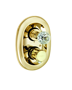 Kludi 1926 Fertigmontageset 5172045G4 Unterputz-Thermostat, Kristallgriff, Absperrventil, vergoldet 23 kt