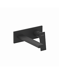 Mitigeur mural 2 trous Kludi 542443975, garniture de finition 210 mm, noir mat