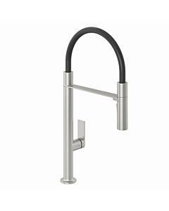 Kludi QORD kitchen faucet 56859N575 flexible removable spout, stainless brushed nickel