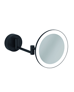 Kludi VELA R LED cosmetic mirror 5899539W, 3x magnification, wall-mounted, matte black