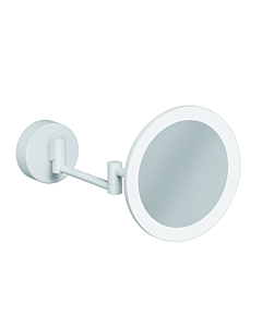 Miroir cosmétique LED Kludi VELA R 5899553W, grossissement x3, fixation murale, blanc mat