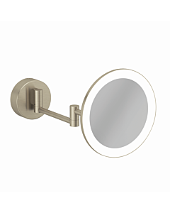 Kludi VELA R LED cosmetic mirror 58995N5W, 3x magnification, wall-mounted, stainless brushed nickel