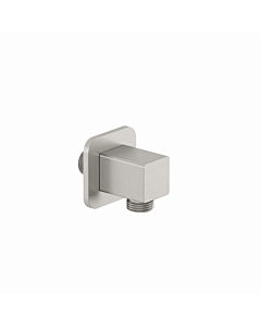 Coude de raccordement mural Kludi A-QA 65548N5-00 à bord souple, acier inoxydable nickel brossé PVD