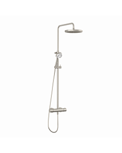 Kludi Thermostatic Dual Shower System 68082N5-00 with overhead and hand shower, stainless brushed nickel
