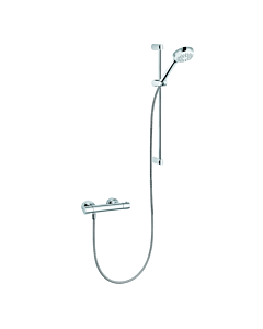 Kludi Logo Shower Duo 6857505-00 with thermostatic shower mixer, wall bar 600mm, chrome
