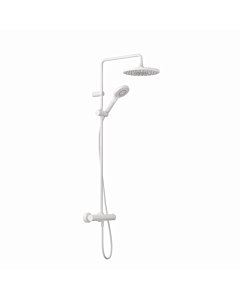 Système de douche double thermostatique Kludi DIVE Dive X 3S 6906753-00 avec douchette, blanc mat