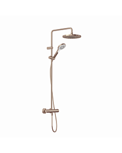 Kludi DIVE Dive X 3S thermostatic dual shower system 69067N1-00 with hand shower, with overhead shower Ø 25 cm, brushed bronze PVD