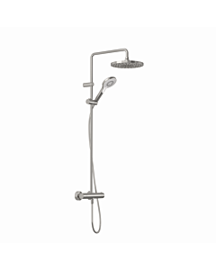 Kludi DIVE Dive X 3S thermostatic dual shower system 69067N5-00 with hand shower, overhead shower Ø 25 cm, stainless brushed nic