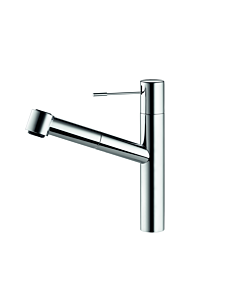 KWC Ono mixer 10151033000FL swiveling, pull-out spout, flexible connection hoses, projection 220 mm, chrome-plated