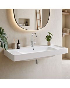 CARLDIX x LAUFEN Washbasin 80 cm A91002008001 White, 800 x 460 mm, with overflow and tap hole, wall mounting