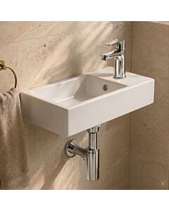 CARLDIX x LAUFEN Handwaschbecken 45 cm A91001014501  Weiß, 450 x 260 mm, mit Überlauf, Hahnloch rechts